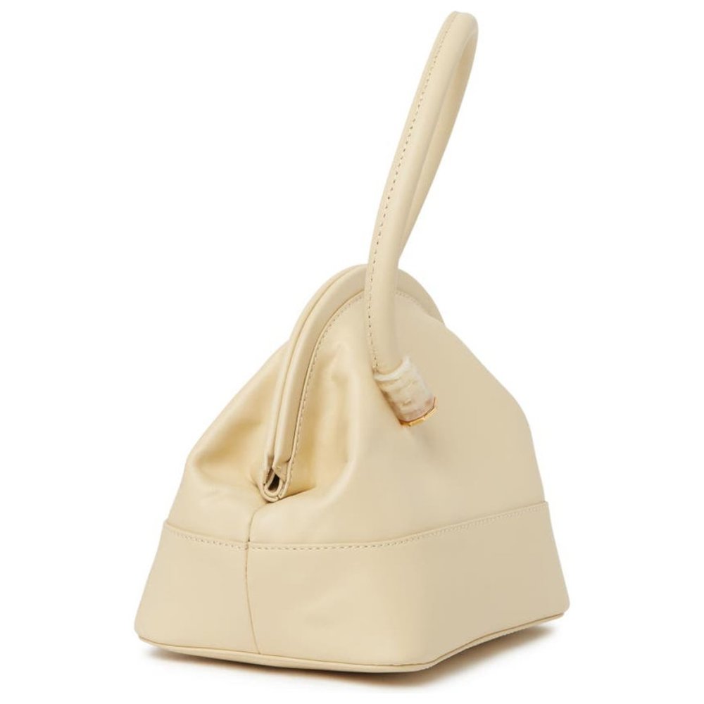 NEW Louise et Cie Isel Leather French Vanilla Frame Bag Novelty Curved Handle - Picture 5 of 6